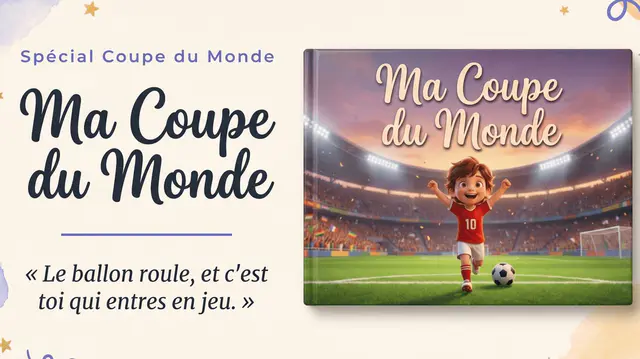 Ma Coupe du Monde : le livre personnalisé où votre enfant entre sur le terrain