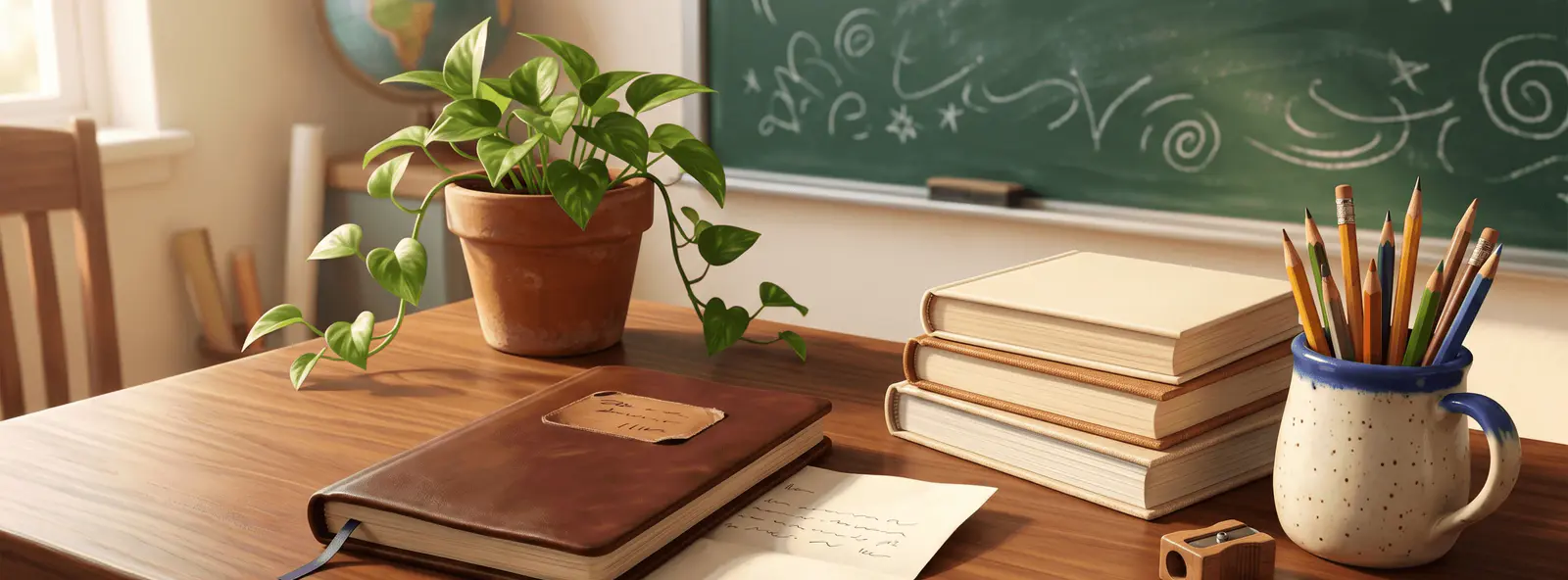 Maîtresse de maternelle souriante recevant un livre personnalisé en fin d'année