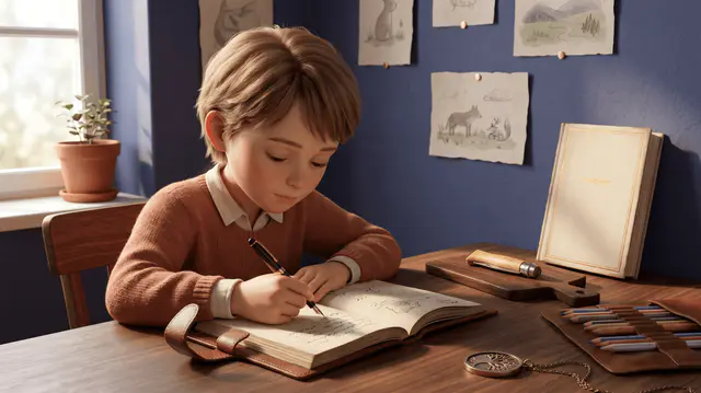Filleul de 8 ans recevant un livre dédicacé de sa marraine